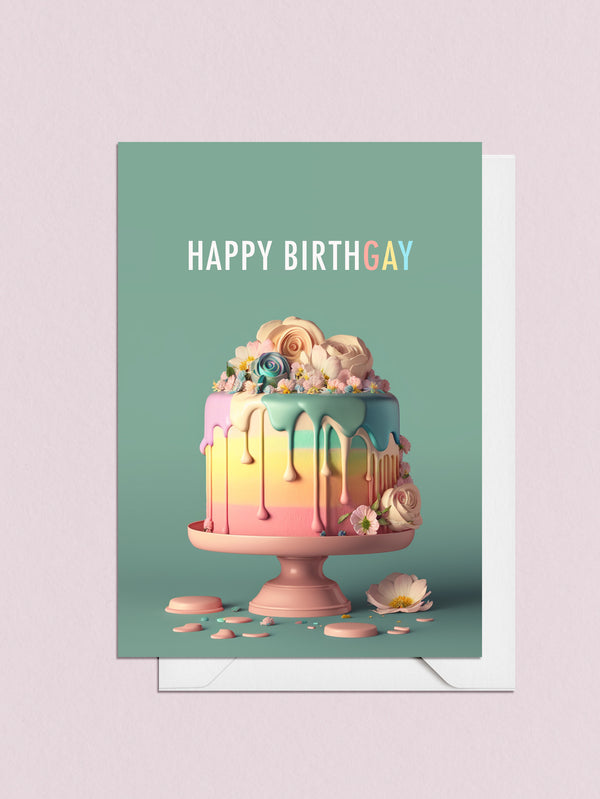 Rainbow Happy Birthday Card | LGBT, Cards for girlfriend, cards for boyfriend, Pride, Rainbow Gay Birthday Card, Cute birthday card