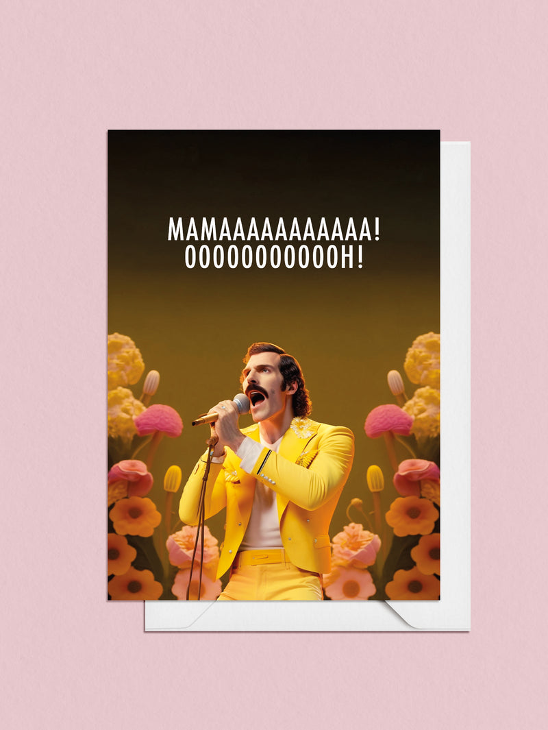 Show Mum how much of a 'Queen' she is this Mother's Day with this Freddie Mercury-themed card!