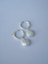 Hoop earrings featuring freshwater coin pearls with that beautiful shimmery lustre you only find on genuine pearls
