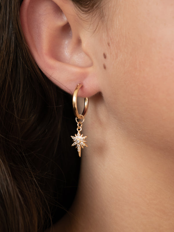 Hypoallergenic, 14k gold-filled star hoop earrings