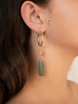 Caitha gold-filled hoop gemstone beaded earrings