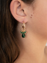 14k gold-filled beaded hoop earrings -emerald