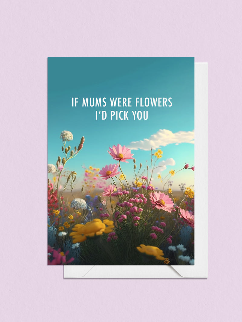 Floral mothers' day pun card art design