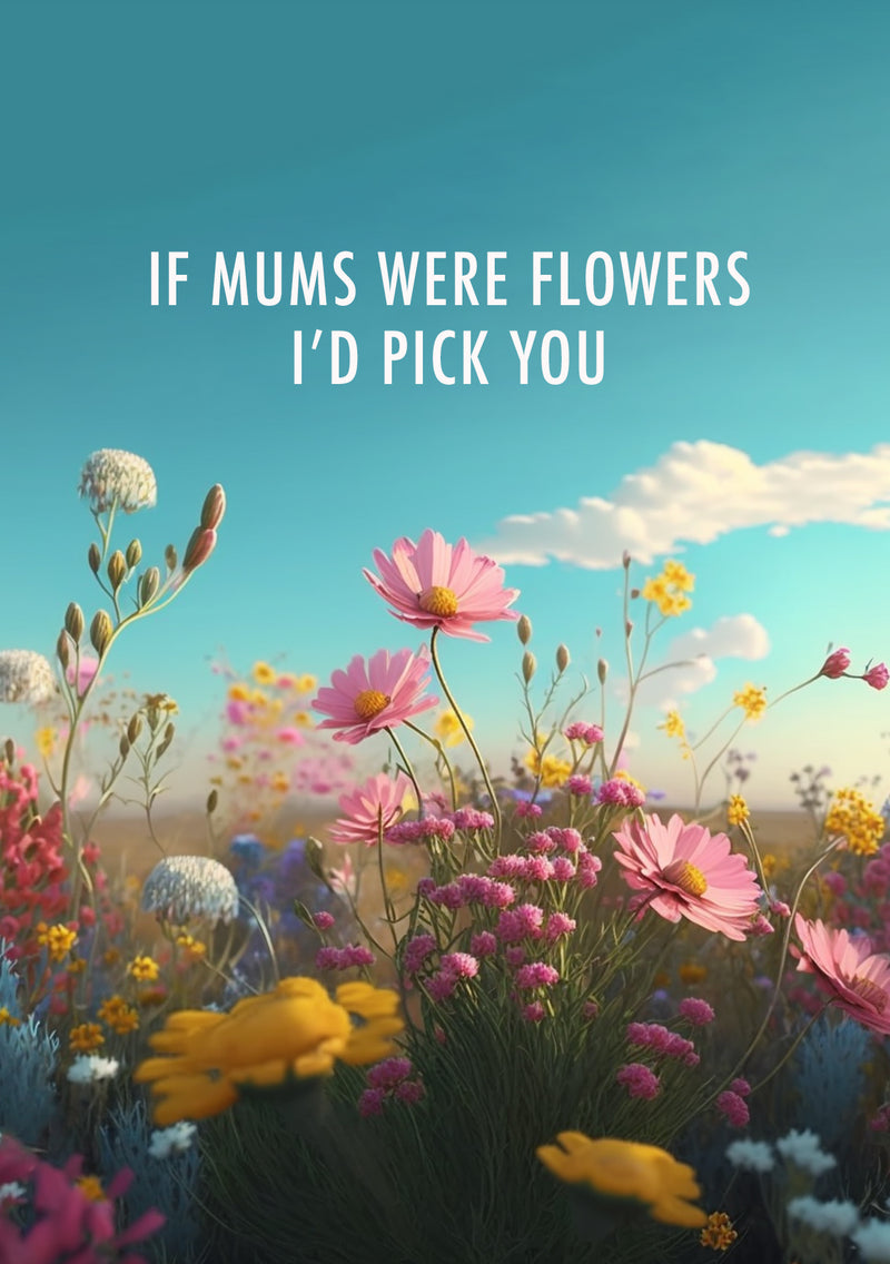 Floral mothers' day pun card art design