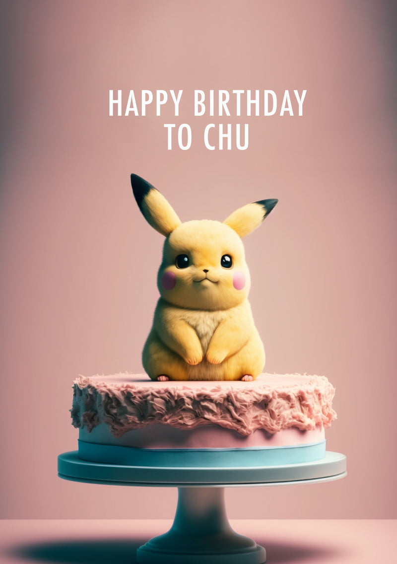 Pikachu Cake | Pokemon Birthday Card