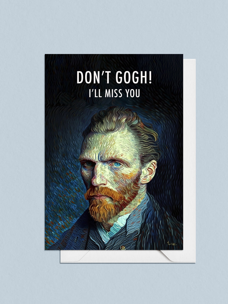 Say goodbye with a unique Van Gogh-inspired leaving card. Offering a creative, pun-filled way to express your feelings