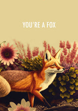 Our 'You're a Fox' card is the perfect way to let someone know you think they're clever and attractive! Featuring a vintage inspired fox illustration with a playful pun, this card is sure to make any foxy friend smile. Inside, there's plenty of space for your own message, whether it's for a birthday, valentines, or just because. 